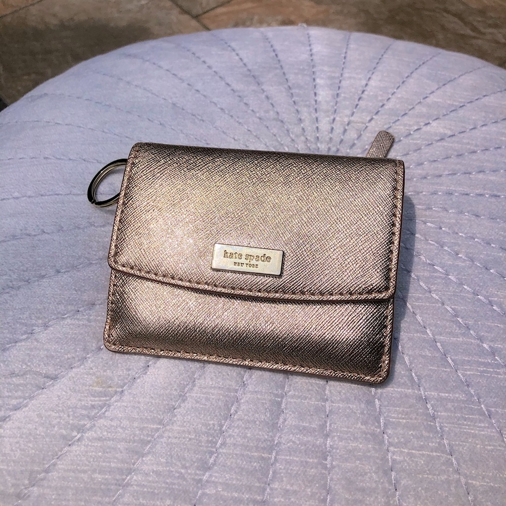 Rose Gold Kate Spade Key Ring Wallet